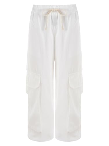 JEATHA Boys Girls Fashion Cargo Pants Casual Drawstring Joggers Sweatpants Straight-Leg Trousers with Pockets