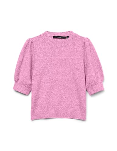 Vero Moda Vmdoffy Pull à col Rond 2/4 pour Femme GA Noos, Bonbon, L