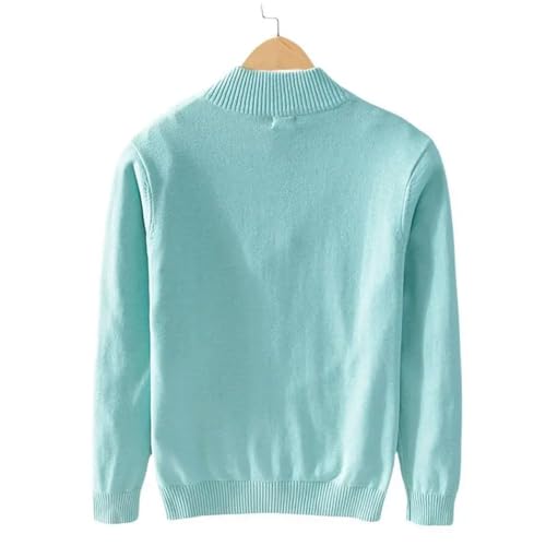 Men Winter Pullover Sweater Stand Collar Half Zip Cotton Thickened Knit Solid Business Casual Sweater2