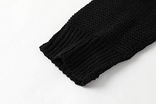 Image of Women's Off Shoulder Knit Sweaters Oversized V Neck Long Sleeve Loose Lightweight Pullover Tops
