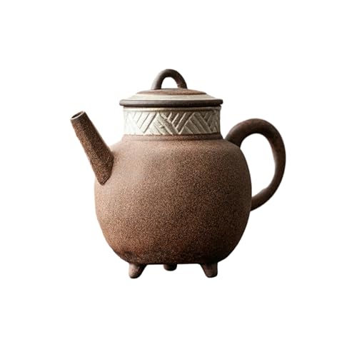 Olla general de tres patas de arcilla vieja de 150 ml, tetera de alta gama para uso doméstico, olla plateada con cepillo de arcilla vieja