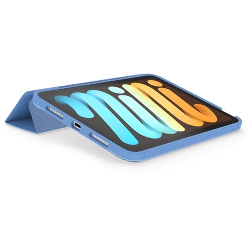 Image of OtterBox - Symmetry 360 Elite Case for iPad mini 8.3 inch (6th-7th Gen), Slim Protective Folio with Clear Back, Adjustable Stand & Apple Pencil Holder, Drop Protection (Bell Bottom Blue)