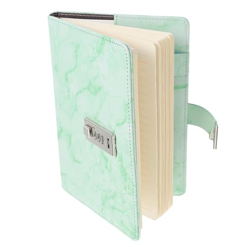 Tofficu cuaderno de contraseñas libreta de espiral bloc llave pestañas libro de contraseñas journaling notebook libreta de casa cuaderno de bloqueo diario de bloqueo delicado PU Green