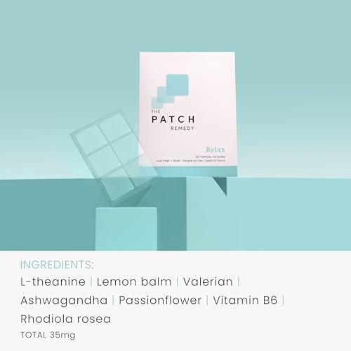 Image of The Patch Remedy Relax Patch | L-Theanine, Lemon Balm, Valerian, Ashwagandha, Passionflower | 30 Patches