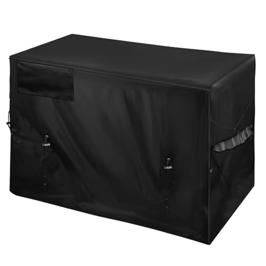 Pool Heater Cover, Premium Oxford Cloth Outdoor Pool Equipment Cover for Outside Units Pool Heat Pump Cover Excellent Waterproof Pool Pump Cover for Winter(Black)