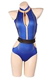Vasojot Vault Lucy Dweller Cosplay Costume Adult Women Halloween Carnival Cosplay Vault Lucy Swimwear Outfits,X-Large Blue