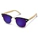 Produktbild Navaris Holz Sonnenbrille UV400 - Damen Herren Retro Brille Holzoptik - Unisex Bambus Holzbrille mit Etui - unterschiedliche Farben