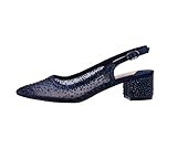 Ninety Union Lady Couture Demi Rhinestone Mesh Slingback, Navy, 9