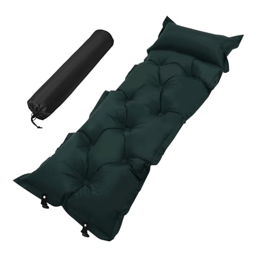 DECOMELODY Portable Inflatable Sleeping Mat Integrated Pillow Lightweight and Durable Camping Pad Effortless Setup for Hiking for