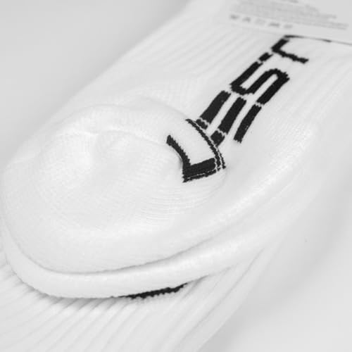 Premium Gym Sock - 100% Cotton Athletic Crew Sock, Designed by Powerlifters, Perfect for Weightlifting - One Size created by Larry Wheels - White - (1 Pair)3