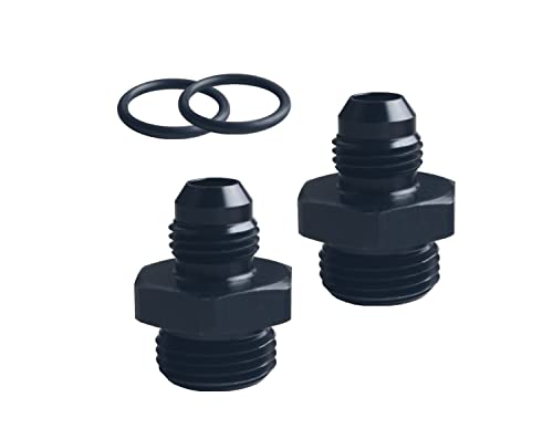 Conector 6AN a 8AN ORB macho para riel de combustible recto DEWHEL negro 5