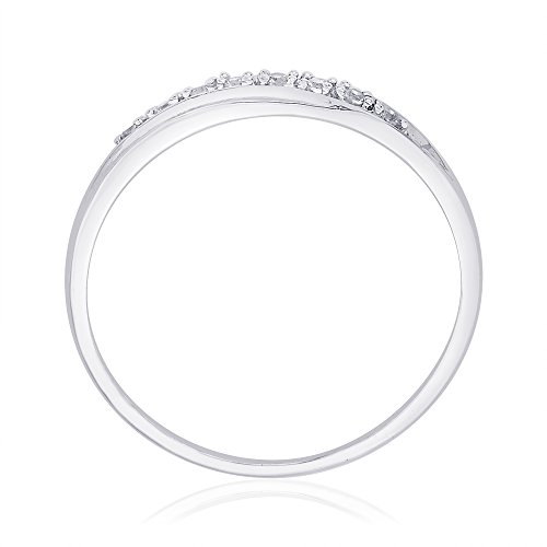 KATARINA Diamond Anniversary Wedding Band Stackable Ring in Sterling Silver (1/20 cttw, G-H, I2-I3) (Size-8)3