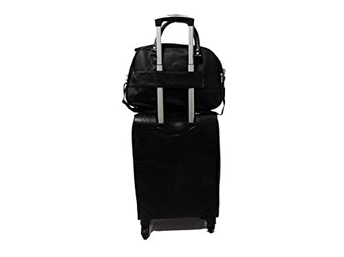 Kit Mala de Viagem Quadrada Material Sintético Liso Rodinhas 360° Bordo Cor: Preto