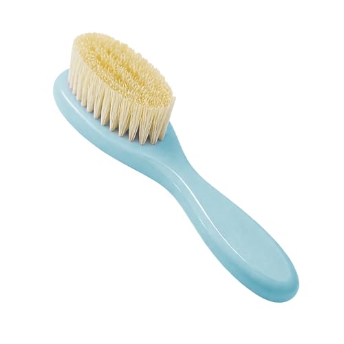 babynova Baby Bürste mit Naturborsten - Extra weiche natürliche Borsten Haarpflege für Babys & Kleinkinder – Sanfte Pflege für empfindliche Köpfe - Blau