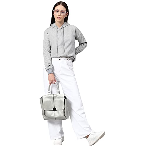 Image of Campus Sutra Women's Cotton High Neck Sweatshirt