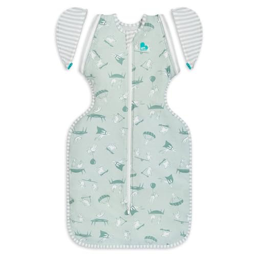 Image of Love to Dream Swaddle Up Transition Bag, Patented Zip-Off Wings, Gently Help Baby Transition from Being Swaddled to Arms Free When Showing Signs of Rolling, Lite 0.2 TOG, 19-24 lbs, Daredevil Olive