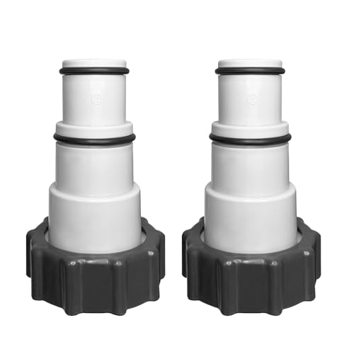 Lot de 2 adaptateurs de tuyau de piscine avec filetage intérieur à visser, pour tuyau de piscine de 32 et 38 mm de diamètre