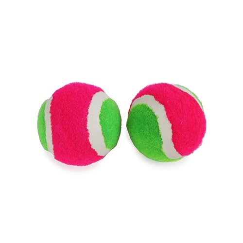 BLUE SKY - Palline da tennis Scratch - Set di racchette - Pallina con velcro - 040787 - Verde - Giocattolo per bambini - Attività fisica - 4 cm - A partire dai 3 anni