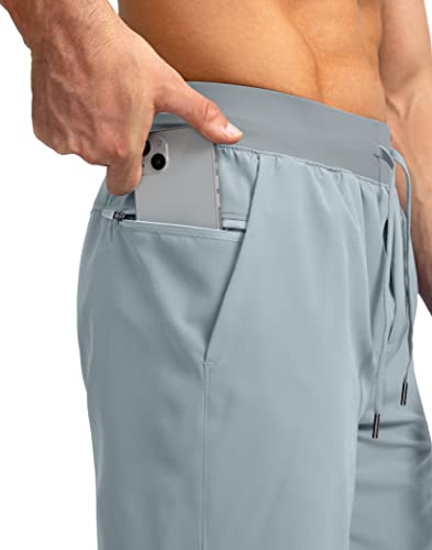 Image of Men's Running Shorts with Zipper Pockets 7 Inch Lightweight Quick Dry Gym Workout Athletic Shorts for Men