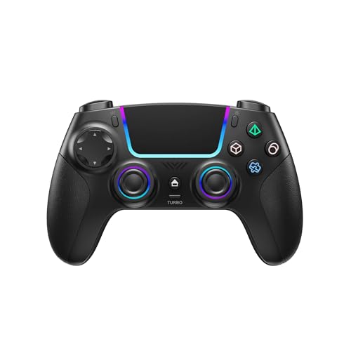 Image of AFMVV Wireless Controller for PS5 with RGB LED,TURBO, Dual Vibration, 6 Axis Gyro Sensor, Touchpad, Ergonomic for Playstation 5 Controller, Compatible with PlayStation 5 /PC /Mac /ios /Android /Steam
