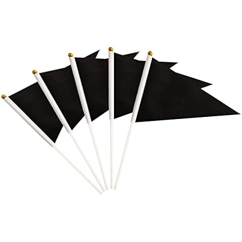 25 Pack Black Pennant Flags Small Mini Hand Held Solid Color Pennant DIY Graffiti Flags On Sticks,Party Events Celebration,School,Grand Opening,Kids Birthday,Sports Clubs,Flower Pot (Black) Cover