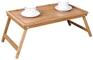 EM Home - Vassoio da letto pieghevole, tavolino per la colazione con gambe pieghevoli bambù