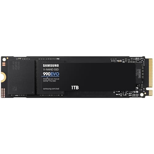 Samsung 990 EVO SSD 1TB, PCIe 5.0 x2 M.2 2280, Speeds Up-to 5,000...