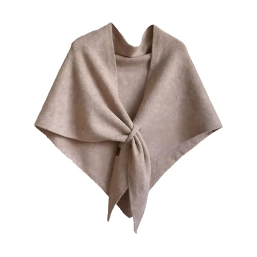 Solid Color Shawl for Women, Pashmina Knitted Wrap, Cardigan Cape, Wool Sweater Scarf