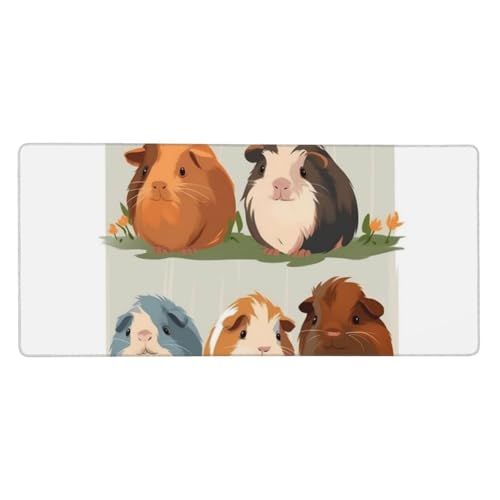 大型デスクマット 35.4 x 15.7インチ 拡張ゲーミングマウスパッド XXL 動物イラスト キーボードマット ロングマウスパッド デスクデコレーション ライティングパッド デスクトップマット ノートパソコン マウスパッド オフィスホーム用