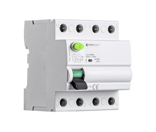 NORTH HOUSE 63AMP 4POLE 30MA RCCB RESIDUAL CURRENT CIRCUIT BREAKER