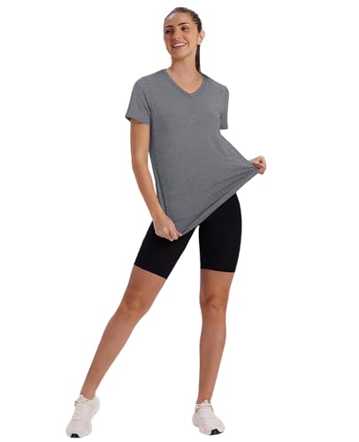 XIEERDUO Womens Workout Tops Short Sleeve Shirts Sun Protection UPF 50+ Quick Dry Outfits for Hiking Running V Neck S-3XL - Image 4