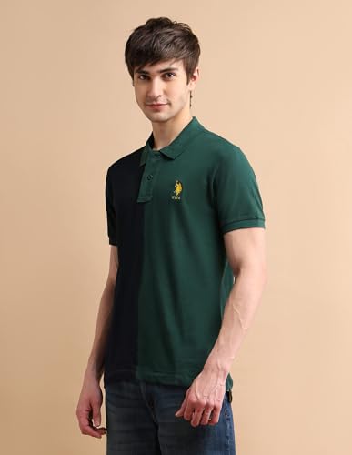 Image of U.S. POLO ASSN. Slim Fit Polo T Shirts for Men - 100% Cotton, Half Sleeves Mens Tshirt