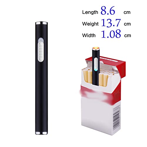 Encendedor eléctrico recargable USB Mini negro miniatura 2