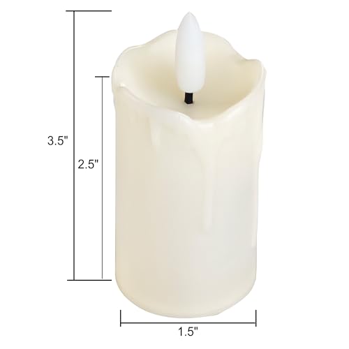 Image of 6 Pack LED Flameless Votives with Built-in Timer Realistic Black Wick Drips Battery Operated Electric Candle Set for Home Party Wedding Halloween Christmas Decorations 1.5 inch D x 3.5 inch H