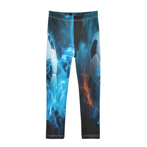 Toddler Girls Leggings Printed Yoga Pants Leggings White Black Blue Soccer for Kids