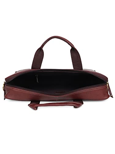 Image of Teakwood Genuine Leather 15 Inches Slim Unisex Brown Solid Laptop Bag