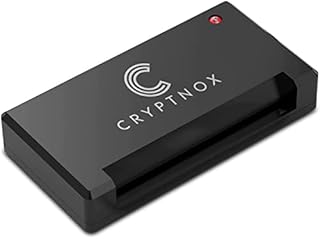 Cryptnox USB Smart Card CAC Reader for Computer - Compatible with Windows 10, Linux, and MacOS - Common Access Card Reader - USB 2.0 Full Speed - PC/SC 2.0 Standard