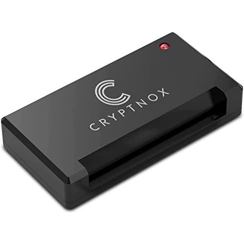 Cryptnox USB Smart Card CAC Reader for Computer - Compatible with Windows 10, Linux, and MacOS - Common Access Card Reader - USB 2.0 Full Speed - PC/SC 2.0 Standard