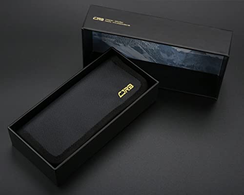 CJRB Damascus Steel Pocket Knife, 3.43", Carbon Fiber Handle, EDC Knife with Clip