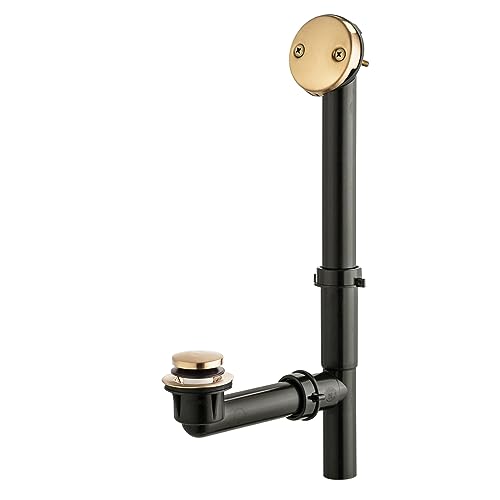 Artiwell 1-1/2 Black Tubular Bath Drain Kit with Tip-Toe Bath Drain Stopper & Overflow Plug Champagne Bronze