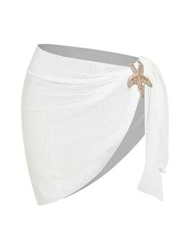 Image of ZAFUL Women's Sarong Coverups Beach Wrap Sheer Bikini Cover Up Mini Skirt | Wraps Swimwear, Cover Ups for Swimwear, Multi-Wear, Texture, Floral