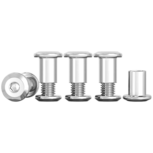 Drenky M4 X 12mm Connection Screws M4 Belt Buckle Binding Bolts 304 Stainless Steel Screw Post Rustproof Furniture Bolts Sleeve Nuts for Bed Door