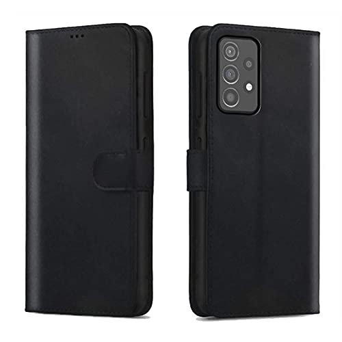 Image of WOW IMAGINE Shock Proof Flip Case Back Cover for Samsung Galaxy A52 5G | A52s 5G | A52 4G (Flexible | Leather Finish | Card Pockets Wallet & Stand | Black)