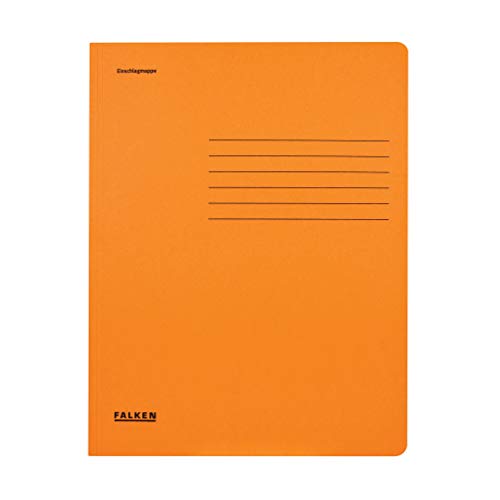 Original Falken 25er Pack Einschlagmappe. Made in Germany. Aus Recycling-Karton mit 3 Innenklappen für DIN A4 orange Juris-Mappe Sammelmappe Dokumentenmappe Aufbewahrungsmappe