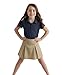 Girl's Uniform Triple Button Collar Shirt Short Sleeve, 2 Pack Navy Size 18