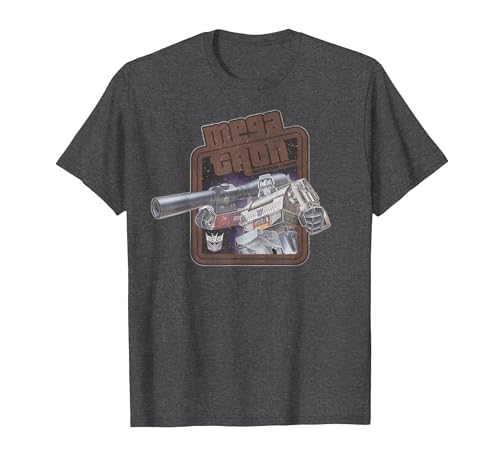 Transformers Megatron Decepticon Leader Retro Logo T-Shirt, Men, Dark Heather Grey, X-Large
