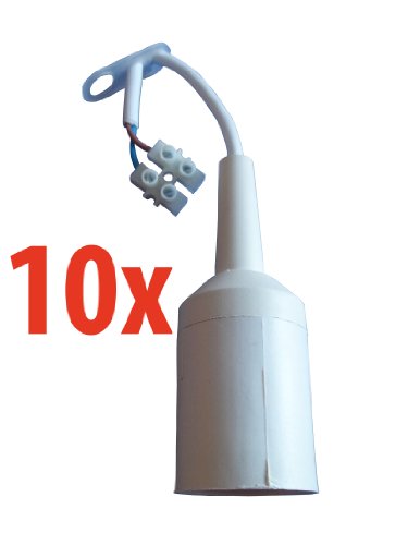 Preisvergleich Produktbild 10 Stück Relco Renovierfassung / Baufassung mit Kabel E27 weiß