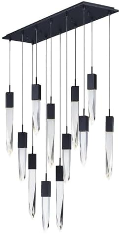 ET2 Lighting E31248-20BK Quartz-72W 12 LED Pendant-39.25 Inches Wide by 21 inches high, Finish Color: Black