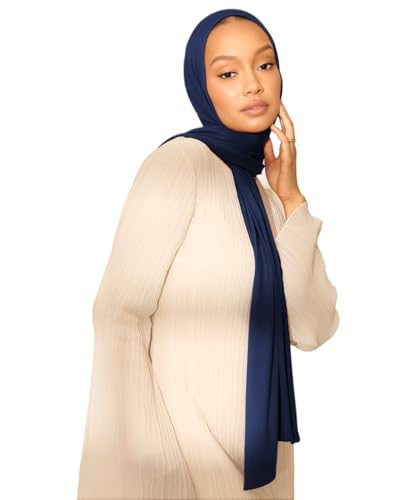 Hijab Scarf for Women Soft Muslim Hijabs Head Wrap Scarves Fashion Long Hair Shawls Stretchy Muslin Headscarf