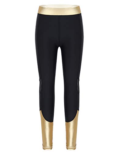 CHICTRY Kids Girl's Fashionable Active Sports Pants Metallic Mesh Workout Running Athletic Dance Leggings